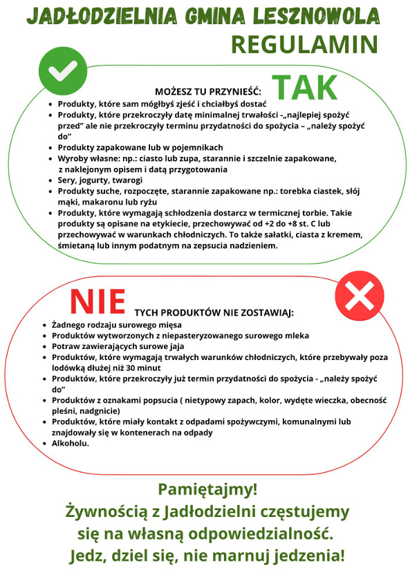 Regulamin jadłodzielni